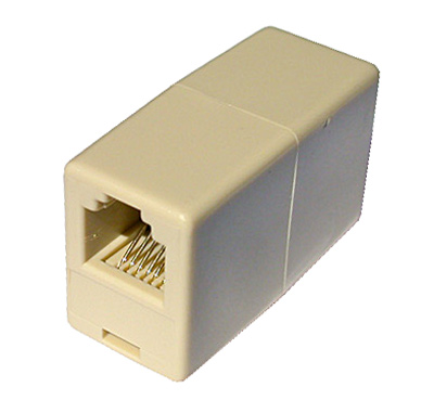 Accoppiatore telefonico 2 connettori rj11 – 6p4c femmina/femmina colore bianco